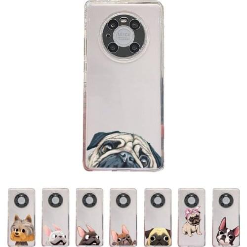 Dog French Bulldog Phone Case Transparent For Huawei honor V 40 30 20 X note 10 pro lite max s Soft TPU Clear Mobile bags