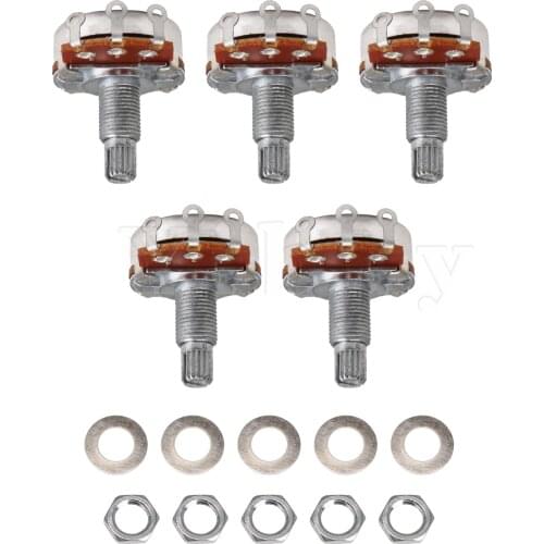 Yibuy 5 x Guitar Bass Tone Pots A250k DIA: 24mm /18mm Shaft