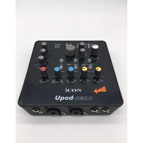 New version ICON upod nano sound card 2 mic-In/1 guitar-In,2-Out USB recording interface+48V phantom power equipped