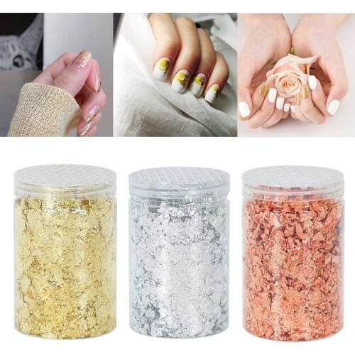 10g/bottle Gold Silver Leaf Leaves Flakes Glitters Foil Paper Confetti DIY Art Craft Painting Nail Beauty Gilding Decorative