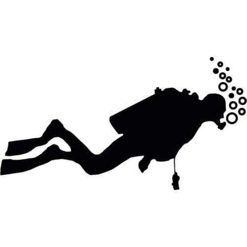 17.4M*9.5CM Diver Diving Ocean Sea Extreme Sport Sticker Decorate Car Trunk Vinyl Decal