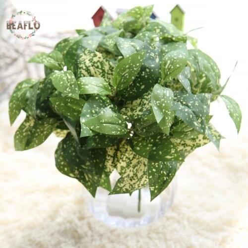 2Bunch Cloth Yellow Dot Rohdea Artificial Plant Arrangement Wedding Home Decorative