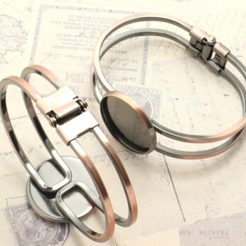 2pcs 20mm Autique Copper plated Flat Pad Adjustable Cuff Bangle and Bracelets Blank DIY Jewelry Findings Settings ,410002
