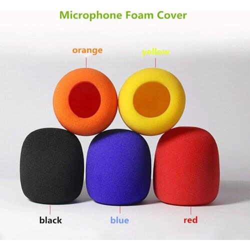 Free Shipping 200pcs Lot Flat Microphone Windscreen Foam Cover Microphone Grill Audio Microphone Wiindshield karaoke microphone