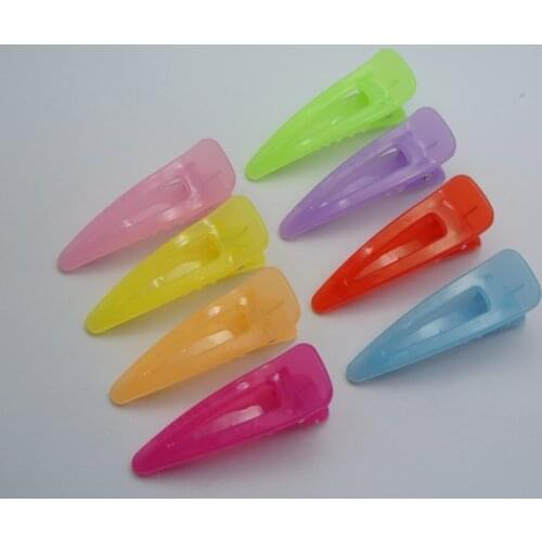 25 Mixed Color Plastic Prong Alligator Hair Clips 52mm with Teeth Bows