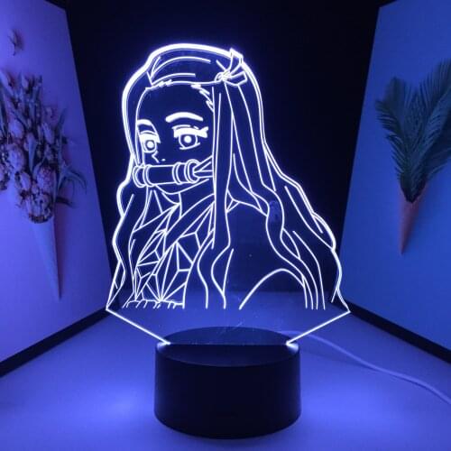 Animation Peripherals Beautiful Girl Figure Ornaments Home Bedroom Taable Decoration Night Light for Festival Birthday Gifts