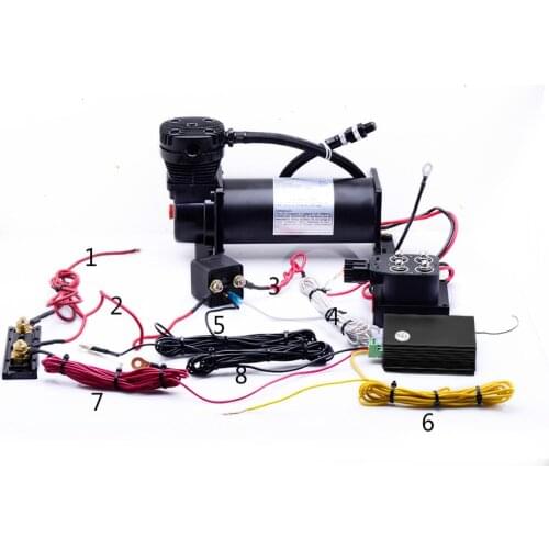 Automotive air suspension electronic control part with 1/4 NPT compressor and 1 suspension solenoid valve and 1 set controller