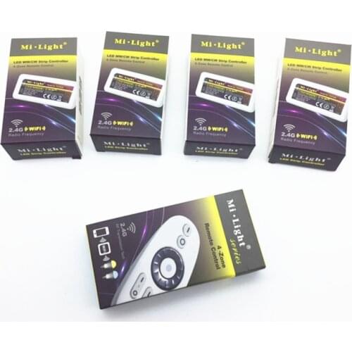 Mi Light Warm White / Cold White LED Strip 2.4G Wireless RF 4-Zone Remote Controller DC12V-24V Brightness Adjustable LED Dimmer