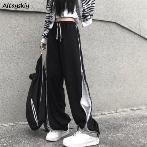 Pants Women Workout Hip-hop Loose Design Harajuku Y2k Students Leisure Patchwork Comfortable Streetwear Teens Trouser Trendy BF