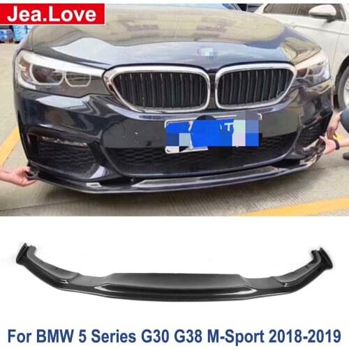 Real Carbon Fiber Front Lip Bumper Diffuser Spoiler For BMW 5 Series G30 G38 520Li 530li M-Sport 2018-2019 Car Body Modification
