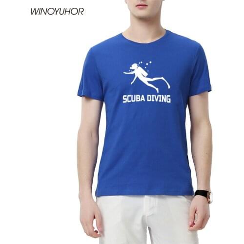 New Fashion Men Short Sleeve Cotton T-shirt Scuba Diving Dive T-Shirt Funny Gift T Shirt Summer Casual Tee Shirts Streetwear