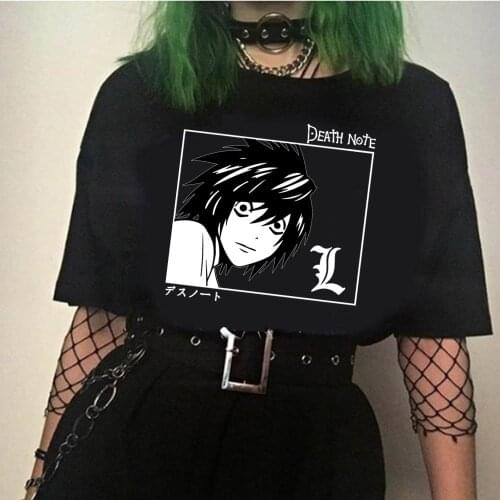 Death Note Fashion Japanese Anime T Shirt Men Funny Casual Cool Streetwear Tshirt Couple Hip Hop Top Tee Male