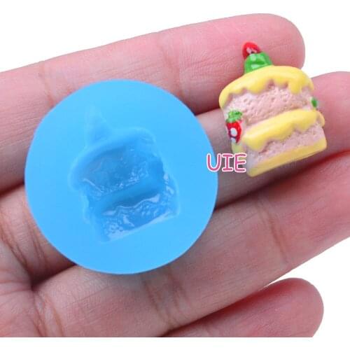 GYL006U 21.6mm x 14.5mm Half A Small Cake Silicone Mold Fondant Cake Decoration Candy Resin Clay Earrings Necklace Craft Soap