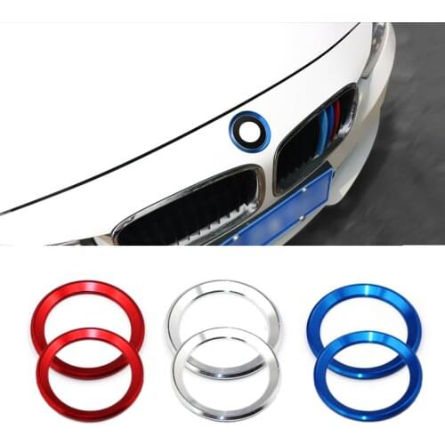 Chrome Aluminum Car Exterior Logo Ring Front Hood Trunk Lid Badge Circle Decoration Emblem For BMW 3 4 Series M3 M4 E36 E46 E90