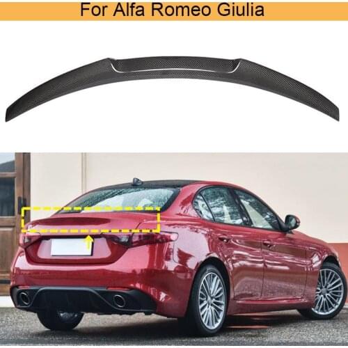 Carbon Fiber Rear Trunk Spoiler Wing For Alfa Romeo Giulia 2017 - 2020 Car Rear Tail Trunk Boot Lip Wing Spoiler Sticker