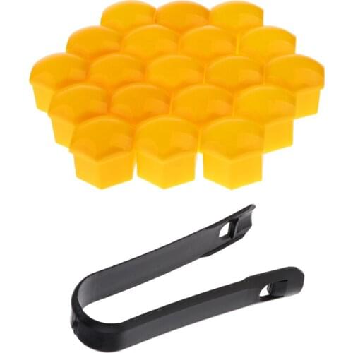 20 Pieces Car Vehicle Wheel Tyre Hub Screw Bolt Nut 17mm Dia Caps Covers
