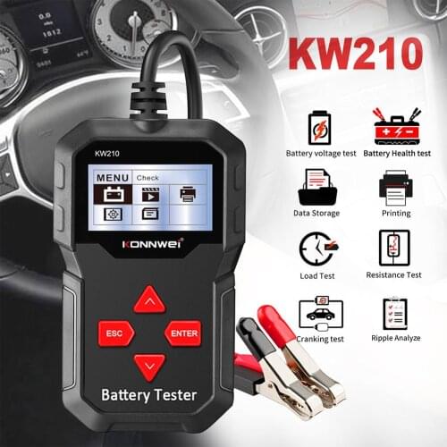 KONNWEI KW210 Car Battery Load Tester 12V 100-2000 CCA Professional Automotive Digital Analyzer Waveform Voltage Test Tool