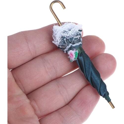 1PCS Lady Girls Dollhouse Lace Umbrella Miniature Royal Gift Dollhouse Accessories Decoration Birthday Girl Kids Toys