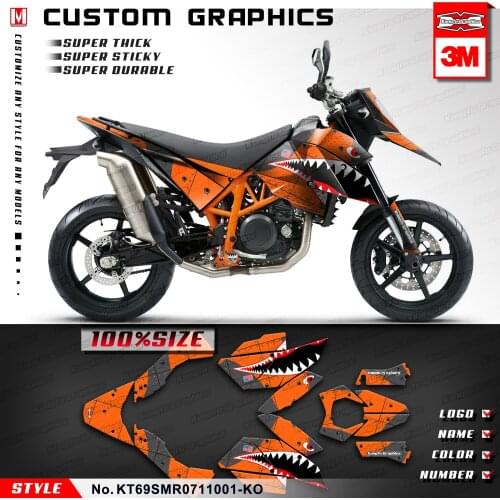 KUNGFU GRAPHICS Supermoto Graphics Motorbike Decor Custom Stickers Vinyl Wrap Kit for SM SMR 690 2007 2008 2009 2010 2011