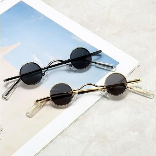 Alloy Small Round Punk Sunglasses Retro Mini For Men Steampunk Eyewear Women Vintage Sun Glasses Unisex UV400