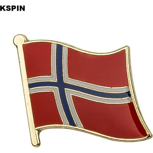 Norway Flag Lapel Pin Badges For Clothes In Patches Rozety Papierowe Icon Backpack KS-0144