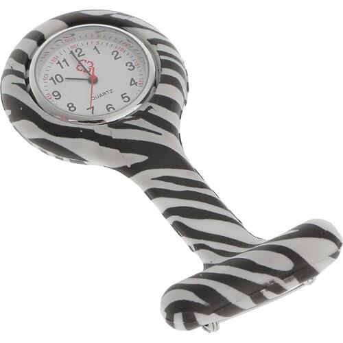 Brand New Silicone Nurse Watch Tunic Removable Fob Watch Brooch Doctor Medical Zebra