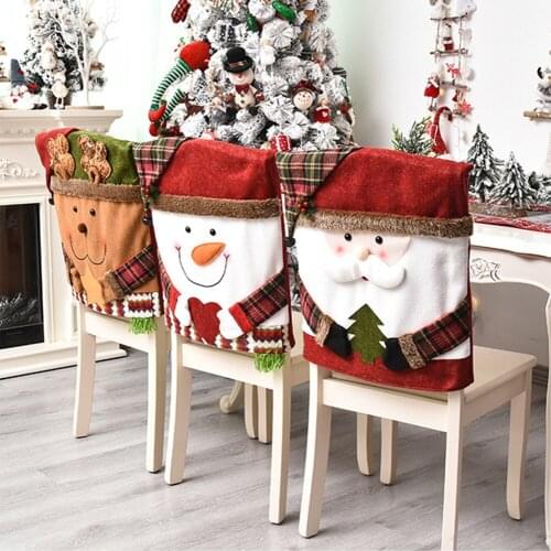 Newest Arrival Christmas Chair Back Cover Creative Christmas Doll Chair Cover Home Festival Party Decoration Ornaments