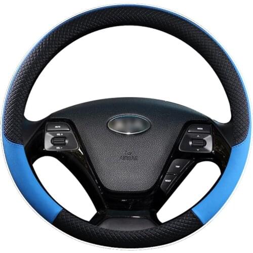 Leather Car Steering Wheel Cover steering wheel braid cover for Kia Rio 2 3 4 X Line Kombi Sedan Auto Accessories Interior