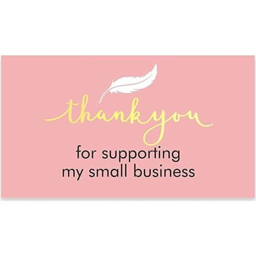 10-30pcs Pink Thank You Cards For Supporting My Small Business Thanks Greeting Cards Blank Back Postcard Gift Message Card
