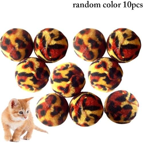 Plush Cat Toy Balls Interactive Cats Chew Scratch Ball Toy Creative Leopard Print Kitten Bite Resistant Ball Toy Cats Supplies