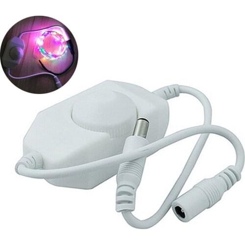 DC 12V 24V LED Dimmer Switch Brightness Adjust Controller for 3528 5050 5730 5630 Single Color Strip Light Black White