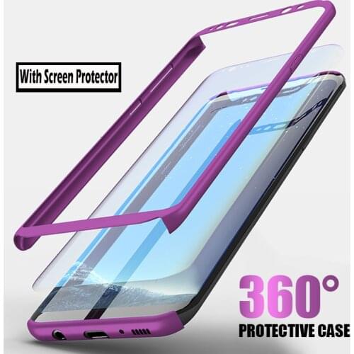 Luxury 360 Degree Hard Front Back Double-Sided Phone Case For Xiaomi Mi 8 8SE 6X 6 NOTE 3 MIX 2 5S PLUS 5x 5 With 9H Glass Cover