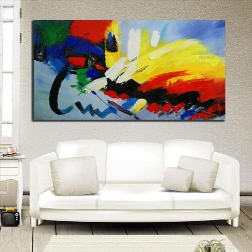 Hand painted oil painting Home decoration painting Wall decoration art The thick bottom texture Hand art Single width