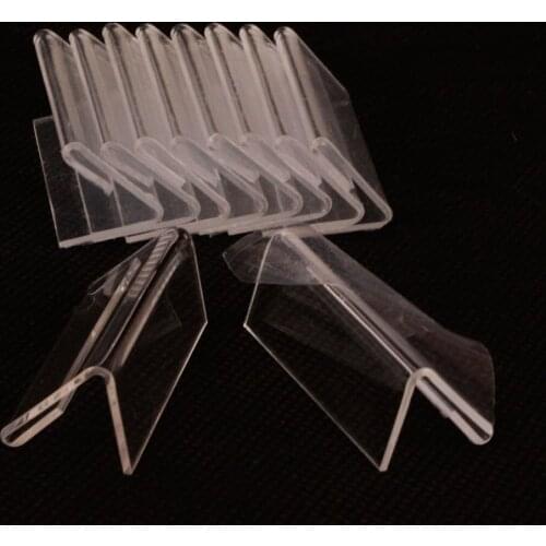 25Pcs Mini Sign Label Stand Acrylic Transparent Desk Card Display Frame Price Tag Holder Counter Top Stand For Home Shop 20*40mm
