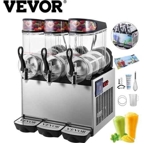 VEVOR 1/2/3x12L Commercial Slushy Machine Slush Maker Frozen Drink Dispenser Ice-Cool Juice Making Use for Cafe Snack Bar Home