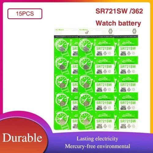 15PCS MADE IN JAPAN 100% Original 362 SR721SW V362 GP62 AG11 Watch Battery Button Coin Cell