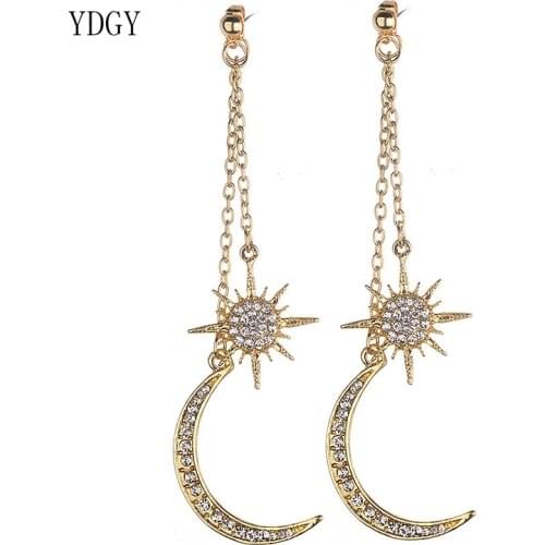 Ydgy New charming and Bright Star Crystal Pendant Earrings for Women 2019 Fashion Jewellery Jumps