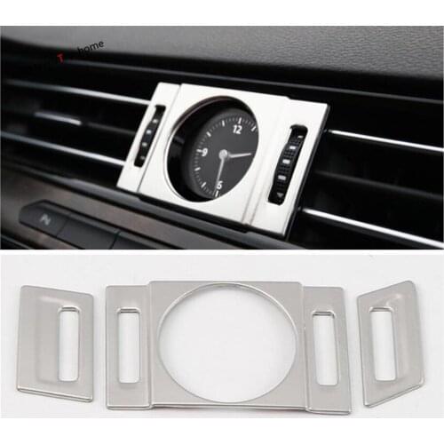Yimaautotrims Dashboard Center Clock Watches Ring / Air Condition Outlet Vent Cover Kit Fit For Volkswagen Passat B8 2016 - 2019