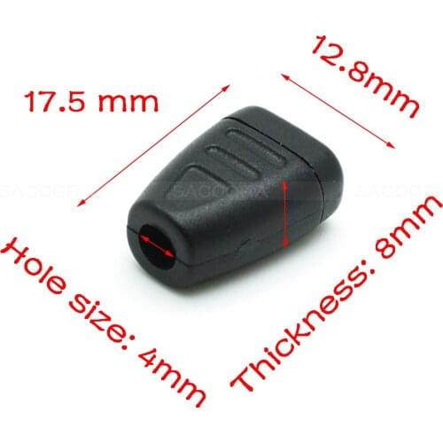 Zip Clip Buckle Zipper Pulls Cord Rope Ends Lock Black For Clothing accessories PARACORD DIY