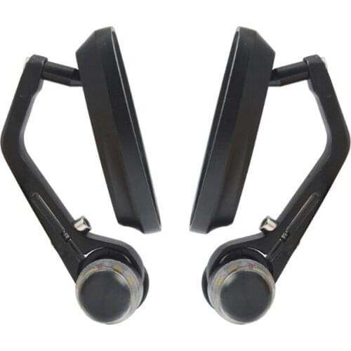 1pair 22mm 7/8" Universal Motorcycle Handlebar Bar End Mirrors Motorcycle Rear View Turn signals