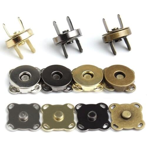 10pcs Metal Round Magnet Buckles Coat Bag Accessories Concealed Buckle Invisible Magnetic Buttons Snap Button