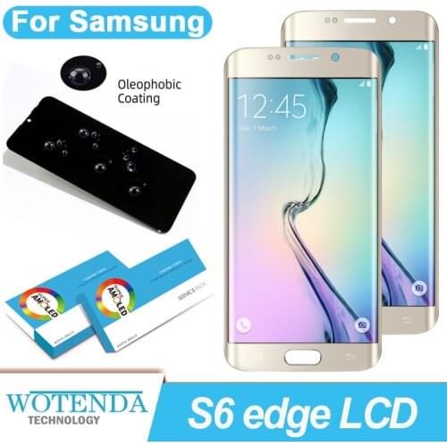 100% Original 5.1'' Super AMOLED LCD Display Touch Screen Digitizer for Samsung Galaxy S6 edge G925 G925F SM-G925F Repair Parts