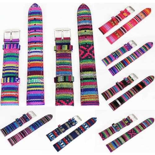 18 mm Length 7 Kinds Color Denim Fabric Canvas Cloth Men Women Wrist Watch Band Watches Strap
