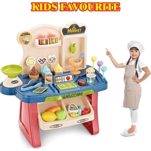 33PCS Children Supermarket Cash Register Playset Pretend Toy Educational Toys Credit Card DIY Shopping Mall Toy ChristmasGift