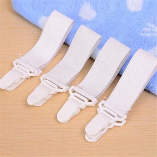 4PCS/Set Elastic Bed Sheet Mattress Cover Blankets Grippers Clip Holder Fasteners Kit Home Textiles Accessories