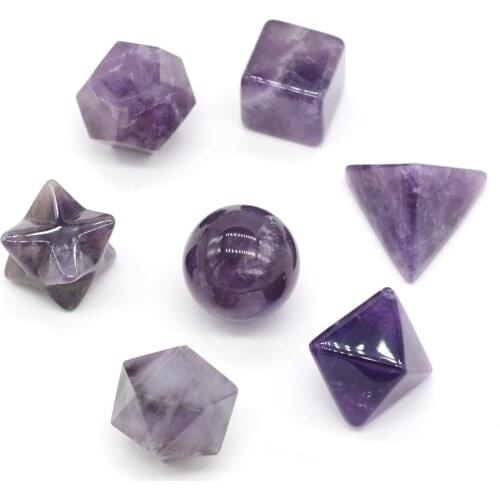 7PCS Natural Stone Beads Fashion Amethysts Beads for Making Women Men DIY Jewely Jewelry Necklace Accessories Size 14-20mm