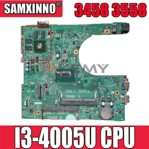 Akemy I3-4005U 14216-1 FOR Dell Inspiron 3458 3558 Laptop Motherboard 14216-1 1XVKN CN-0K2WKN K2WKN Mainboard 100%TESTED
