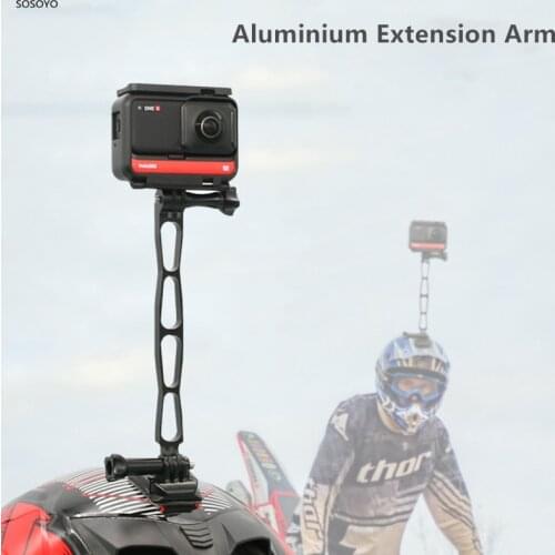 Aluminium Selfie Extension Arm Lengthened Rod Black Bracket For insta360 One R X Gopro Max DJI Osmo Action Camera Accessories