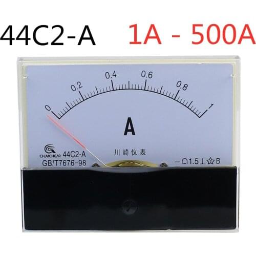 44C2-A 1A 2A 3A 5A 10A 15A 20A 30A 50A 100A Class 1.5 Accuracy DC 0-5A Analog Panel Meter Ammeter Amperemeter