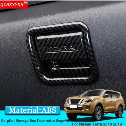 Car Styling ABS Interior Co-pilot Storage Box Decorative Sequins Auto Stickers Cover Accessories Fit For Nissan Terra 2018 2019